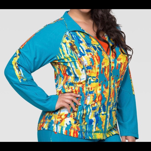 POPULAR ABSTRACT PRINT ACTIVE JACKET - Picture 1 of 2